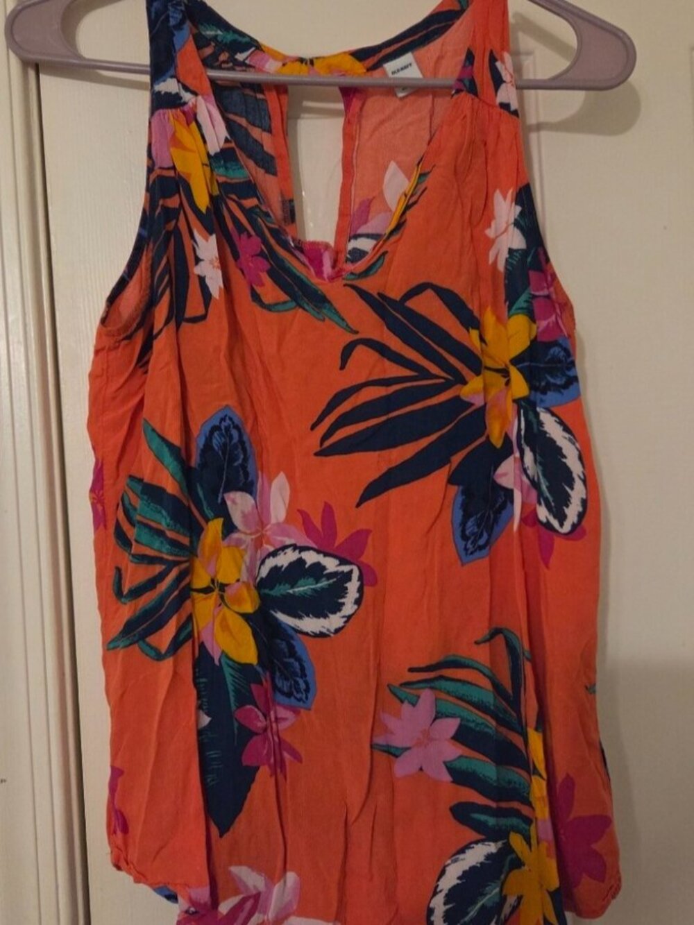 Coral Tropical Floral Tank Top